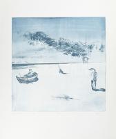 Kéri Imre (1945-): Üdvözlet Salvador Dalinak, 1975. Rézkarc, papír, jelzett, számozott (19/25), 40×39 cm