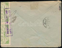 ~1935 Levél Shanghaiba / Cover to Shanghai "RECEIVED BROKEN AND OFFICIALLY RESEALED"
