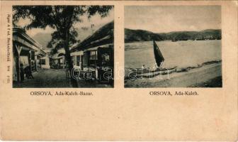 Ada Kaleh (Orsova), Török bazár, Duna részlet. Jäger Alfred kiadása / Turkish bazaar, Danube riversi...