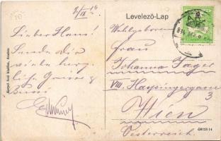 1914 Arad, Atzél Péter utca, Fehér Kereszt szálloda, Apollo mozgószínház, mozi, üzletek. Kerpel Izsó...