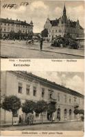 Karánsebes, Caransebes; Fő tér, Városháza, piac, M. Lichtneckert-féle Zöldfa szálloda. Perlfaster H....