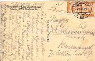 1928 Wien, Vienna, Bécs; Grinzing, Ausg'steckt Karl Rockenbauer. Sandgasse 14. / inn, restauran...