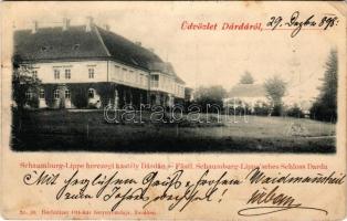 1898 Dárda, Darda; Schaumburg-Lippe hercegi kastély, kerékpár. Rechnitzer Ottokár fénynyomdája / Füs...