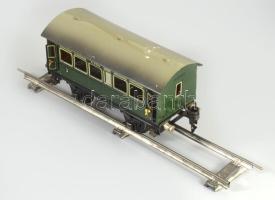 Märklin 17250 fém játék vasúti kocsi egy sínnel és ütközővel 16 cm