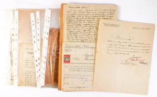 cca 1917-1971 Vegyes okmány tétel: iskolai bizonyítványok, erkölcsi bizonyítvány, MÁV kinevezések, stb.