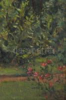 Basch Árpád (1873-1944): A fenyvesben, 1924. Olaj, fatábla. Jelezve balra lent, hátoldalán autográf ...