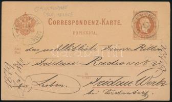 1879 2kr díjjegyes levelezőlap / 2kr PS-card "MUNKENDORF" - "FRIDAU-WERK"