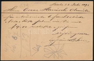 1891 2kr díjjegyes levelezőlap / 2kr PS-card "BIALA" - "OLMÜTZ STADT"