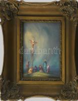 Gyügyei Nagy Zsigmond (1872-1932): Krisztus a keresztfán. Olaj, karton, jelzett, hátoldalán Gyügyei ...