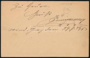 1891 2kr díjjegyes levelezőlap / 2kr PS-card "WINDISCHGRATZ" - "KLAGENFURT / STADT&qu...