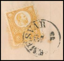 1873 Réznyomat 2kr narancssárga színben távolsági nyomtatványon / on printed matter "(T)EMESVÁR...