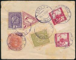 1919 Osztrák és jugoszláv vegyes bérmentesítés levélen / Austrian and Yugoslav mixed franking on cov...