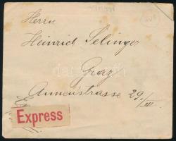 1919 Osztrák és jugoszláv vegyes bérmentesítés levélen / Austrian and Yugoslav mixed franking on cov...