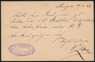 1899 Német-olasz kétnyelvű díjjegyes levelezőlap / German-Italian bilingual PS-card "MUGGIA&quo...