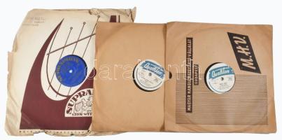 Egy láda gramofon lemez ca 1940-1950, kb 60 db