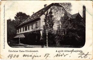 1900 Tata, Tata-Tóváros; grófi télikert bejárata. Engländer és Társa kiadása (EM)
