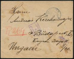 1920 Ajánlott levél Budapestre jugoszláv hármascsíkkal / Registered cover to Budapest "BÁCSSZEN...