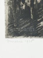 Krón Béla (1884-1965): Velencei részlet, 1925. Rézkarc, papír, jelzett, üvegezett fakeretben, 27,5×1...