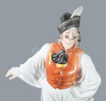 Herendi táncoló juhász. Kézzel festett, jelzett, hibátlan, m: 28,5 cm