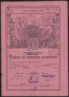 1946 Olasz katonai elbocsájtó oklevél + katonai igazolvány