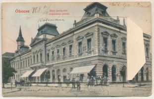 1908 Óbecse, Stari Becej; Báró Jovits-féle alapítványi palota, Róth Manó és Fia üzlete. leporellólap...