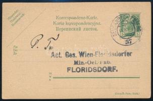 1907 5H díjjegyes levelezőlap / 5H PS-card "NEUSANDEZ-LEMBERG / 57" - Floridsdorf