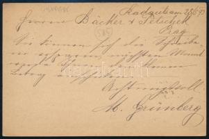 1893 2kr díjjegyes levelezőlap / 2kr PS-card "RADAUTZ" - PRAG / PRAHA"