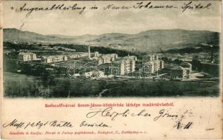 Budapest XII. Székesfővárosi Szent János kórház látképe madártávlatból. Novák és Falusy papírkereske...