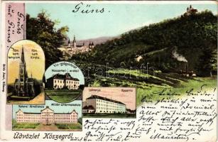 1902 Kőszeg, Római katolikus templom, Vízgyógyintézet, Laktanya, Katonai alreáliskola. Róth Jenő kia...