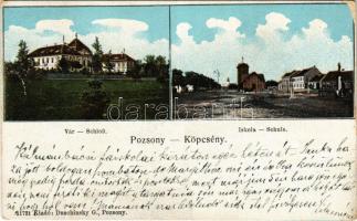 Köpcsény, Kopcany, Kittsee; vár (Batthyány kastély), Iskola, óvoda. Duschinsky G. (Pozsony) kiadása ...