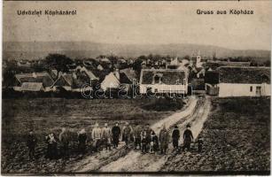 1917 Kópháza, Koljnof, Kohlenhof; látkép. M. J. Taschner kiadása