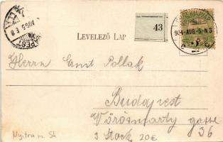 1904 Érsekújvár, Nové Zámky; Bartlik Károly-féle Nemzeti szálloda és kávéház, Központi kávéház. Conl...