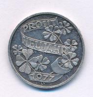 Ausztria 1977. jelzett Ag újévi BÚÉK zseton, szerencsepénz (4,35g/0.900/21mm) T:AU patina Austria 1977. marked Ag HNY New Year's medal, lucky coin (4,35g/0.900/21mm) C:AU patina