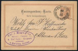 1890 2kr díjjegyes levelezőlap reklámbélyegzéssel / 2kr PS-card with advertising postmark, "SLO...