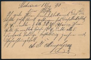 1890 2kr díjjegyes levelezőlap reklámbélyegzéssel / 2kr PS-card with advertising postmark, "SLO...