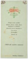1908 Valéta vacsora menükártya (erdészeti iskolások ballagása)
