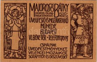 Majoros és Bátky (üvegfestő, fővárosi ipariskolai szakoktató, festőművész) üvegfestő és mozaikrakó m...