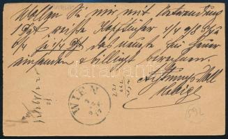 1877 2kr díjjegyes levelezőlap / 2kr PS-card "WINDISCHGRATZ" - "WIEN"