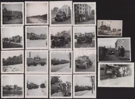 cca 1940-1950 Vegyes fotó tétel, főként autók, ill. hajó is, 4×6,5 és 6,5×9,5 cm közötti méretekben