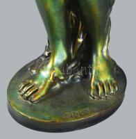 cca 1920 Zsolnay eozin mázas plasztika - Szecessziós istennő szobra. Eozin mázakkal bevont finomfaja...