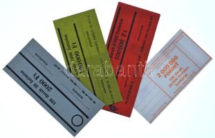 1990-1999 k. 4db-os, használatlan bankjegykötegelő tétel 20-1000-5000 és 20.000 forintos bankjegyekh...