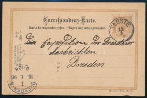 1898 2kr díjjegyes levelezőlap / 2kr PS-card "TLUSTE" - "DRESDEN"