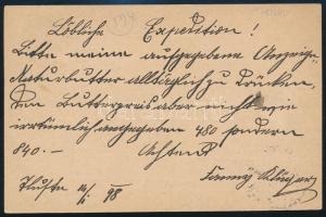 1898 2kr díjjegyes levelezőlap / 2kr PS-card "TLUSTE" - "DRESDEN"