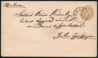 ~1863 15kr díjjegyes levelezőlap / PS-cover "MOHÁCS"