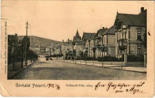 1905 Pécs, Schlauch-villatelep. Fürst Lipót kiadása (szakadások / tears)