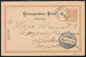 1892 2kr díjjegyes levelezőlap / 2kr PS-card "OBER MÖSEL" - "NEUSTADT / SCHWARZWALD&q...