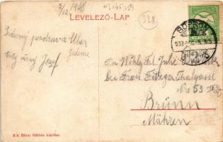 1908 Sopron, Újteleki utca, söröző, üzletek, locsolókocsi. Blum Náthán kiadása (fl)