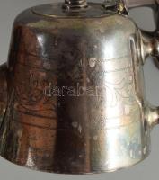 cca 1930, 3 darab antik ezüstözött alpakka kiöntő, tejkiöntőn a Vitézi Rend Fejér vármegyei címeréve...