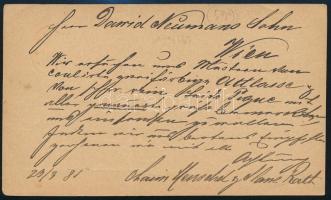 1881 2kr díjjegyes levelezőlap / 2kr PS-card "RADAUTZ" - "WIEN"