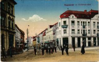 1918 Kaposvár, Korona utca, üzletek. Gerő Zsigmond kiadása (Rb)